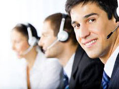 Call representatives interacting with customers.
